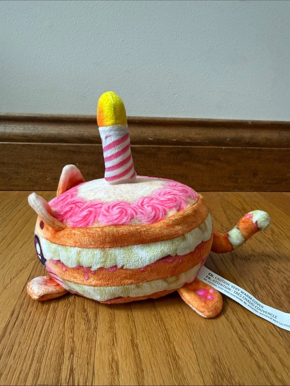 RARE Cookeez Makery Baked Party Treatz Birthday Candle Cat WORKS Plush Stuffed
